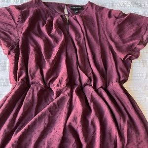 Burgundy dot pattern blouse